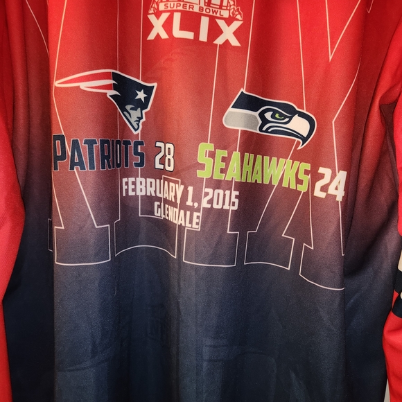 New England Patriots SuperBowl XLIX Championship Hoodie Tee NWOT Size XL Unisex - Picture 5 of 10